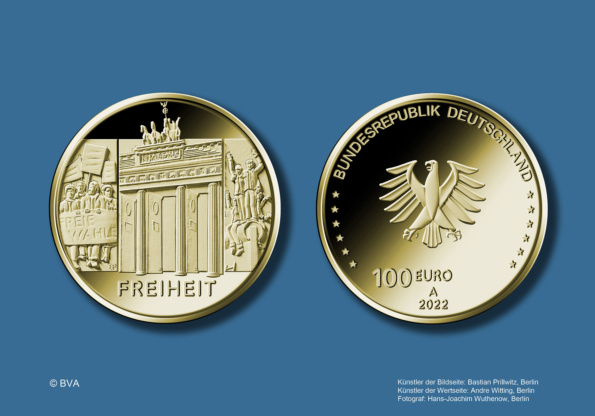 100-Euro-Goldmünze 2022 "Säulen der Demokratie - Freiheit"