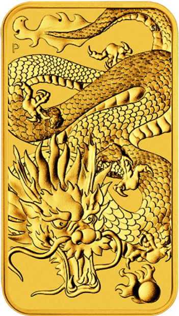 1 Unze (oz)  Perth Mint Drache  Dragon Rectangle Goldmünze Münzbarren
