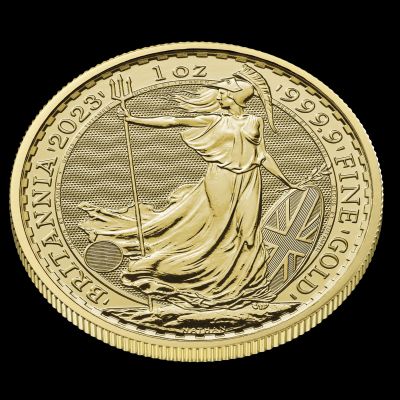 1 Unze (oz) Gold Britannia Neuware Jahrgang 2023 "King Charles III." 