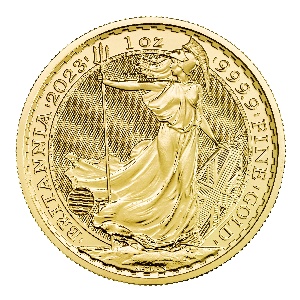 1 Unze (oz) Gold Britannia Neuware Jahrgang 2023 "Queen Elisabeth II."
