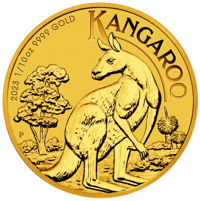 10 2023 AusKangaroo Gold 1 10oz Bullion StraightOn